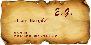 Elter Gergő névjegykártya